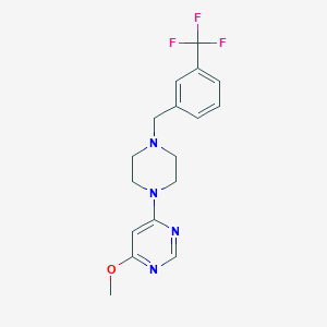 molecular formula C17H19F3N4O B15120226 4-Methoxy-6-(4-{[3-(trifluoromethyl)phenyl]methyl}piperazin-1-yl)pyrimidine 