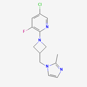 molecular formula C13H14ClFN4 B15120245 5-chloro-3-fluoro-2-{3-[(2-methyl-1H-imidazol-1-yl)methyl]azetidin-1-yl}pyridine 