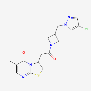 3-(2-{3-[(4-chloro-1H-pyrazol-1-yl)methyl]azetidin-1-yl}-2-oxoethyl)-6-methyl-2H,3H,5H-[1,3]thiazolo[3,2-a]pyrimidin-5-one