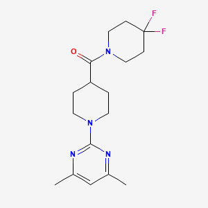 2-[4-(4,4-Difluoropiperidine-1-carbonyl)piperidin-1-yl]-4,6-dimethylpyrimidine