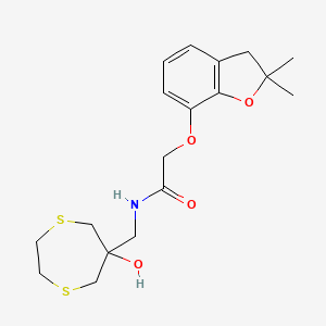 2-[(2,2-dimethyl-2,3-dihydro-1-benzofuran-7-yl)oxy]-N-[(6-hydroxy-1,4-dithiepan-6-yl)methyl]acetamide