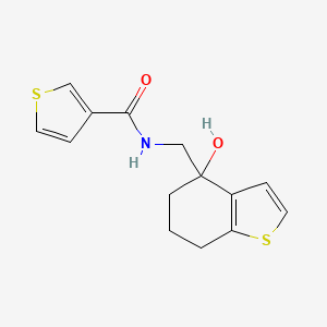 molecular formula C14H15NO2S2 B15120335 N-[(4-hydroxy-4,5,6,7-tetrahydro-1-benzothiophen-4-yl)methyl]thiophene-3-carboxamide 