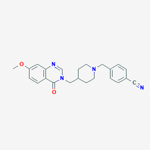 4-({4-[(7-Methoxy-4-oxo-3,4-dihydroquinazolin-3-yl)methyl]piperidin-1-yl}methyl)benzonitrile