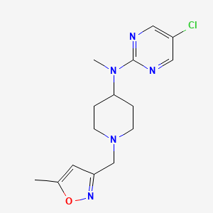 molecular formula C15H20ClN5O B15120345 5-chloro-N-methyl-N-{1-[(5-methyl-1,2-oxazol-3-yl)methyl]piperidin-4-yl}pyrimidin-2-amine 