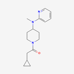 molecular formula C16H23N3O B15120361 2-Cyclopropyl-1-{4-[methyl(pyridin-2-yl)amino]piperidin-1-yl}ethan-1-one 