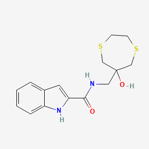 N-[(6-hydroxy-1,4-dithiepan-6-yl)methyl]-1H-indole-2-carboxamide