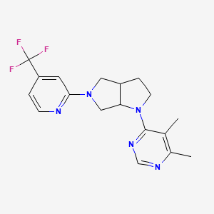 molecular formula C18H20F3N5 B15120380 4,5-Dimethyl-6-{5-[4-(trifluoromethyl)pyridin-2-yl]-octahydropyrrolo[3,4-b]pyrrol-1-yl}pyrimidine 