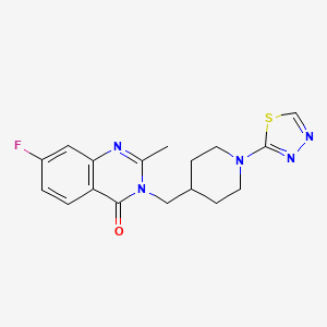 7-Fluoro-2-methyl-3-{[1-(1,3,4-thiadiazol-2-yl)piperidin-4-yl]methyl}-3,4-dihydroquinazolin-4-one