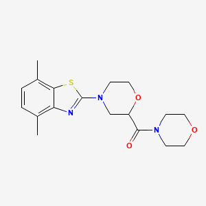 molecular formula C18H23N3O3S B15120403 4,7-Dimethyl-2-[2-(morpholine-4-carbonyl)morpholin-4-yl]-1,3-benzothiazole 