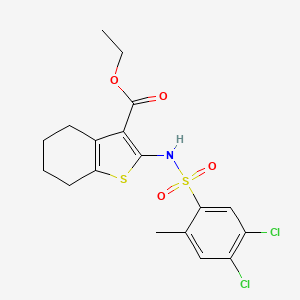 molecular formula C18H19Cl2NO4S2 B15120413 Ethyl 2-(4,5-dichloro-2-methylbenzenesulfonamido)-4,5,6,7-tetrahydro-1-benzothiophene-3-carboxylate 