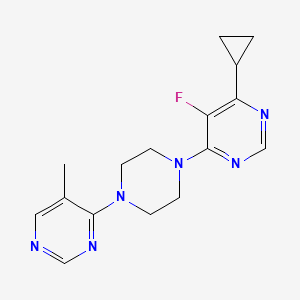 molecular formula C16H19FN6 B15120448 4-Cyclopropyl-5-fluoro-6-[4-(5-methylpyrimidin-4-yl)piperazin-1-yl]pyrimidine 