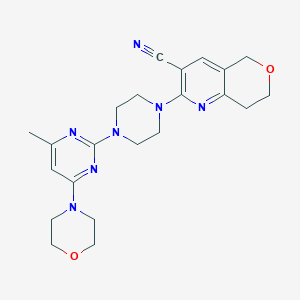 2-{4-[4-methyl-6-(morpholin-4-yl)pyrimidin-2-yl]piperazin-1-yl}-5H,7H,8H-pyrano[4,3-b]pyridine-3-carbonitrile