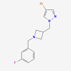 molecular formula C14H15BrFN3 B15120507 4-bromo-1-({1-[(3-fluorophenyl)methyl]azetidin-3-yl}methyl)-1H-pyrazole 