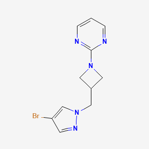 2-{3-[(4-bromo-1H-pyrazol-1-yl)methyl]azetidin-1-yl}pyrimidine