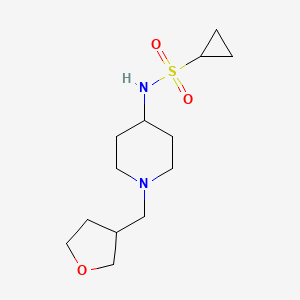 molecular formula C13H24N2O3S B15120523 N-{1-[(oxolan-3-yl)methyl]piperidin-4-yl}cyclopropanesulfonamide 