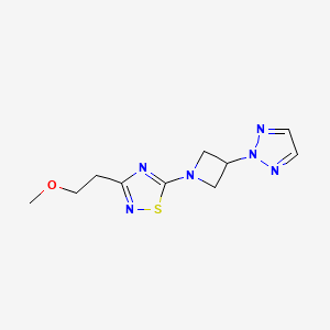 molecular formula C10H14N6OS B15120527 3-(2-methoxyethyl)-5-[3-(2H-1,2,3-triazol-2-yl)azetidin-1-yl]-1,2,4-thiadiazole 