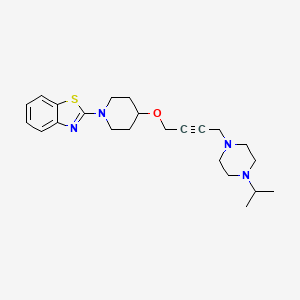 molecular formula C23H32N4OS B15120528 2-[4-({4-[4-(Propan-2-yl)piperazin-1-yl]but-2-yn-1-yl}oxy)piperidin-1-yl]-1,3-benzothiazole 