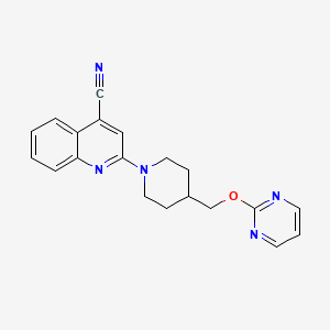 molecular formula C20H19N5O B15120569 2-{4-[(Pyrimidin-2-yloxy)methyl]piperidin-1-yl}quinoline-4-carbonitrile 