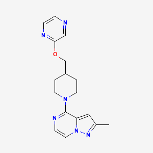 2-[(1-{2-Methylpyrazolo[1,5-a]pyrazin-4-yl}piperidin-4-yl)methoxy]pyrazine