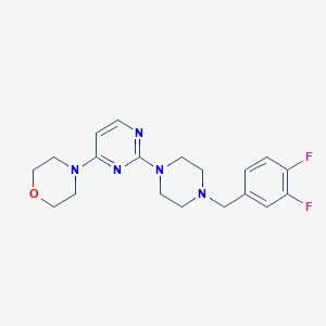 molecular formula C19H23F2N5O B15120600 4-(2-{4-[(3,4-Difluorophenyl)methyl]piperazin-1-yl}pyrimidin-4-yl)morpholine 