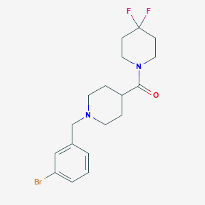 molecular formula C18H23BrF2N2O B15120618 1-{1-[(3-Bromophenyl)methyl]piperidine-4-carbonyl}-4,4-difluoropiperidine 