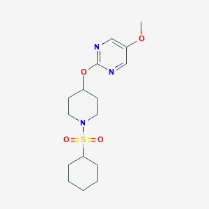 molecular formula C16H25N3O4S B15120630 2-{[1-(Cyclohexanesulfonyl)piperidin-4-yl]oxy}-5-methoxypyrimidine 