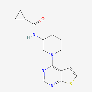 N-(1-{thieno[2,3-d]pyrimidin-4-yl}piperidin-3-yl)cyclopropanecarboxamide