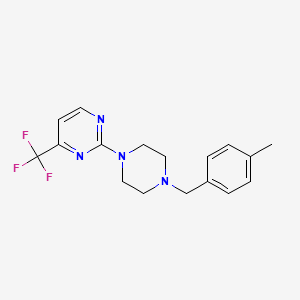 molecular formula C17H19F3N4 B15120647 2-{4-[(4-Methylphenyl)methyl]piperazin-1-yl}-4-(trifluoromethyl)pyrimidine 