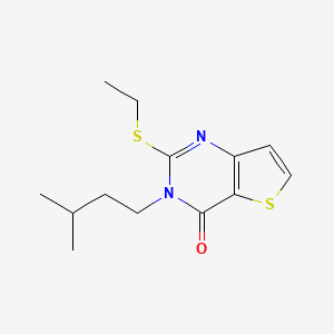 molecular formula C13H18N2OS2 B15120665 2-(ethylsulfanyl)-3-(3-methylbutyl)-3H,4H-thieno[3,2-d]pyrimidin-4-one 