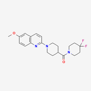 2-[4-(4,4-Difluoropiperidine-1-carbonyl)piperidin-1-yl]-6-methoxyquinoline