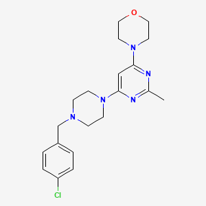 molecular formula C20H26ClN5O B15120680 4-(6-{4-[(4-Chlorophenyl)methyl]piperazin-1-yl}-2-methylpyrimidin-4-yl)morpholine 