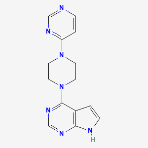 4-(4-{7H-pyrrolo[2,3-d]pyrimidin-4-yl}piperazin-1-yl)pyrimidine