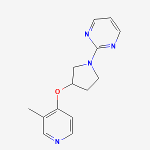 molecular formula C14H16N4O B15120708 2-{3-[(3-Methylpyridin-4-yl)oxy]pyrrolidin-1-yl}pyrimidine 