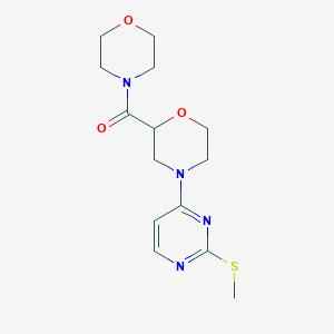 molecular formula C14H20N4O3S B15120719 4-[2-(Methylsulfanyl)pyrimidin-4-yl]-2-(morpholine-4-carbonyl)morpholine 