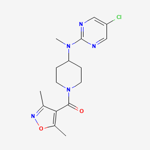 molecular formula C16H20ClN5O2 B15120729 5-chloro-N-[1-(3,5-dimethyl-1,2-oxazole-4-carbonyl)piperidin-4-yl]-N-methylpyrimidin-2-amine 