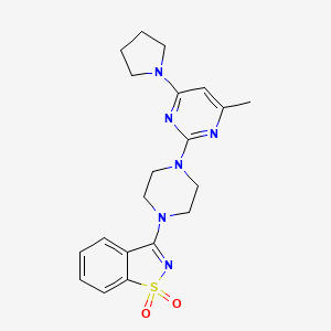 3-{4-[4-Methyl-6-(pyrrolidin-1-yl)pyrimidin-2-yl]piperazin-1-yl}-1lambda6,2-benzothiazole-1,1-dione