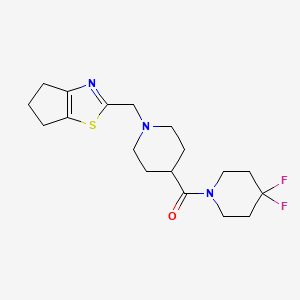 1-[1-({4H,5H,6H-cyclopenta[d][1,3]thiazol-2-yl}methyl)piperidine-4-carbonyl]-4,4-difluoropiperidine