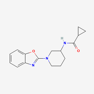 molecular formula C16H19N3O2 B15120764 N-[1-(1,3-benzoxazol-2-yl)piperidin-3-yl]cyclopropanecarboxamide 