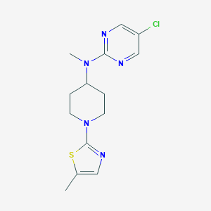 molecular formula C14H18ClN5S B15120767 5-chloro-N-methyl-N-[1-(5-methyl-1,3-thiazol-2-yl)piperidin-4-yl]pyrimidin-2-amine 