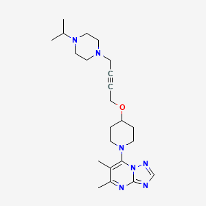 1-{4-[(1-{5,6-Dimethyl-[1,2,4]triazolo[1,5-a]pyrimidin-7-yl}piperidin-4-yl)oxy]but-2-yn-1-yl}-4-(propan-2-yl)piperazine