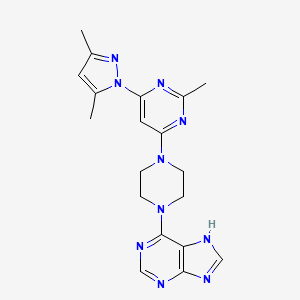 6-{4-[6-(3,5-dimethyl-1H-pyrazol-1-yl)-2-methylpyrimidin-4-yl]piperazin-1-yl}-9H-purine