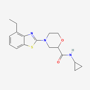 molecular formula C17H21N3O2S B15120809 N-cyclopropyl-4-(4-ethyl-1,3-benzothiazol-2-yl)morpholine-2-carboxamide 