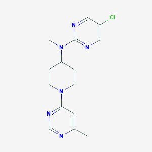 molecular formula C15H19ClN6 B15120819 5-chloro-N-methyl-N-[1-(6-methylpyrimidin-4-yl)piperidin-4-yl]pyrimidin-2-amine 