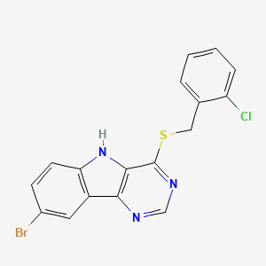 8-bromo-4-{[(2-chlorophenyl)methyl]sulfanyl}-5H-pyrimido[5,4-b]indole