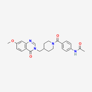 N-(4-{4-[(7-methoxy-4-oxo-3,4-dihydroquinazolin-3-yl)methyl]piperidine-1-carbonyl}phenyl)acetamide