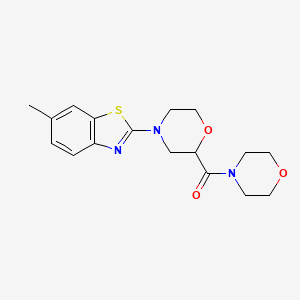 molecular formula C17H21N3O3S B15120897 6-Methyl-2-[2-(morpholine-4-carbonyl)morpholin-4-yl]-1,3-benzothiazole 