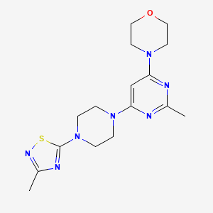 molecular formula C16H23N7OS B15120903 4-{2-Methyl-6-[4-(3-methyl-1,2,4-thiadiazol-5-yl)piperazin-1-yl]pyrimidin-4-yl}morpholine 