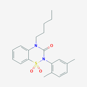 2-(2,5-Dimethylphenyl)-1,1-dioxo-4-pentyl-1lambda6,2,4-benzothiadiazin-3-one