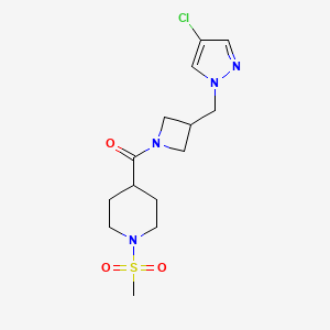 4-{3-[(4-chloro-1H-pyrazol-1-yl)methyl]azetidine-1-carbonyl}-1-methanesulfonylpiperidine