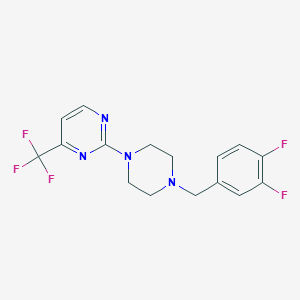 molecular formula C16H15F5N4 B15120994 2-{4-[(3,4-Difluorophenyl)methyl]piperazin-1-yl}-4-(trifluoromethyl)pyrimidine 